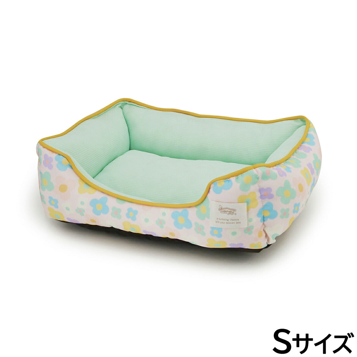 ホーミー Homey スクエアベッド フラワー柄 S ピンク
