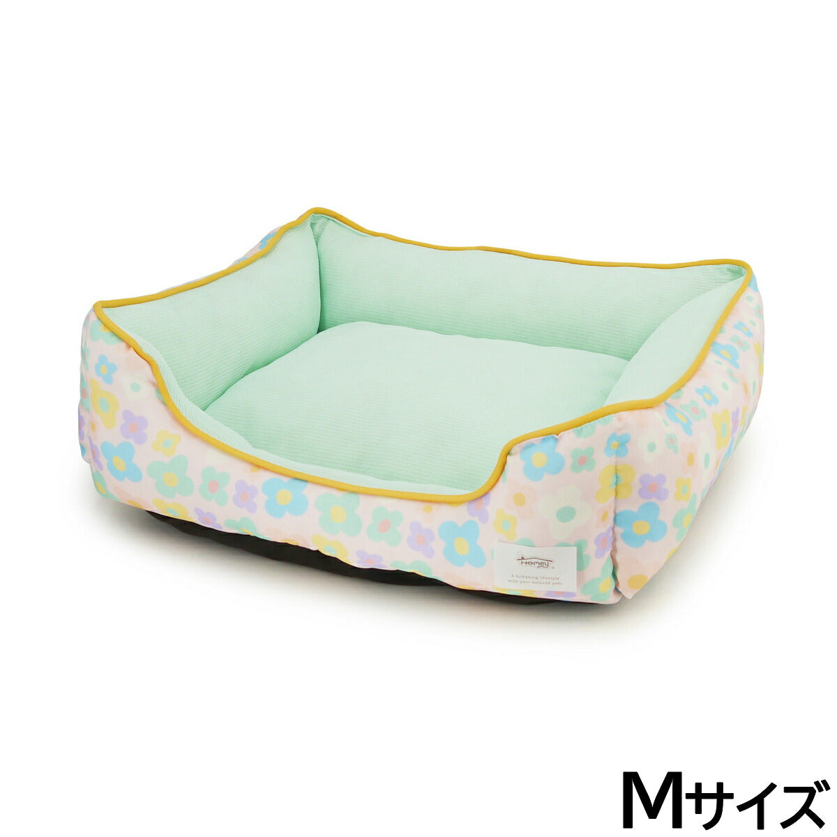 ホーミー Homey スクエアベッド フラワー柄 M ピンク