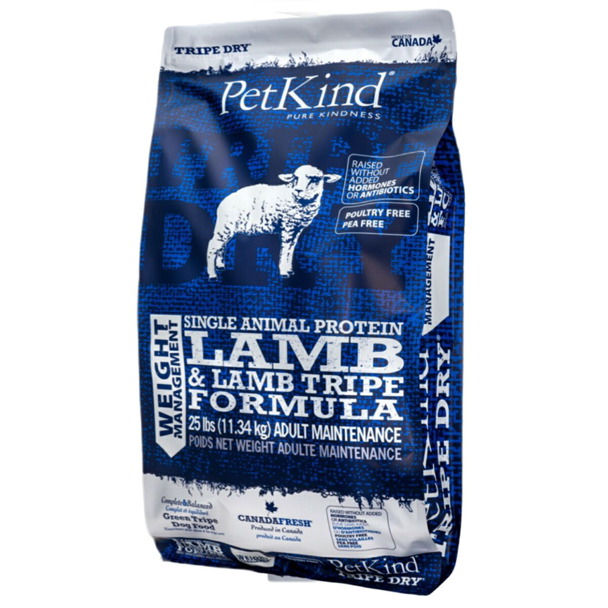ペットカインド トライプドライ ウェイトマネージメント SAP ラム 小粒 11.34kg【送料無料】 ドッグフード 無添加 体重管理 シングルプロテイン