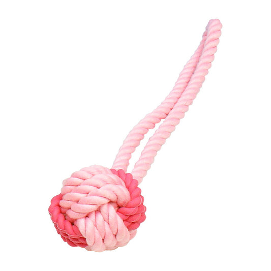 ラバーツイストボール ロープ付き ピンク