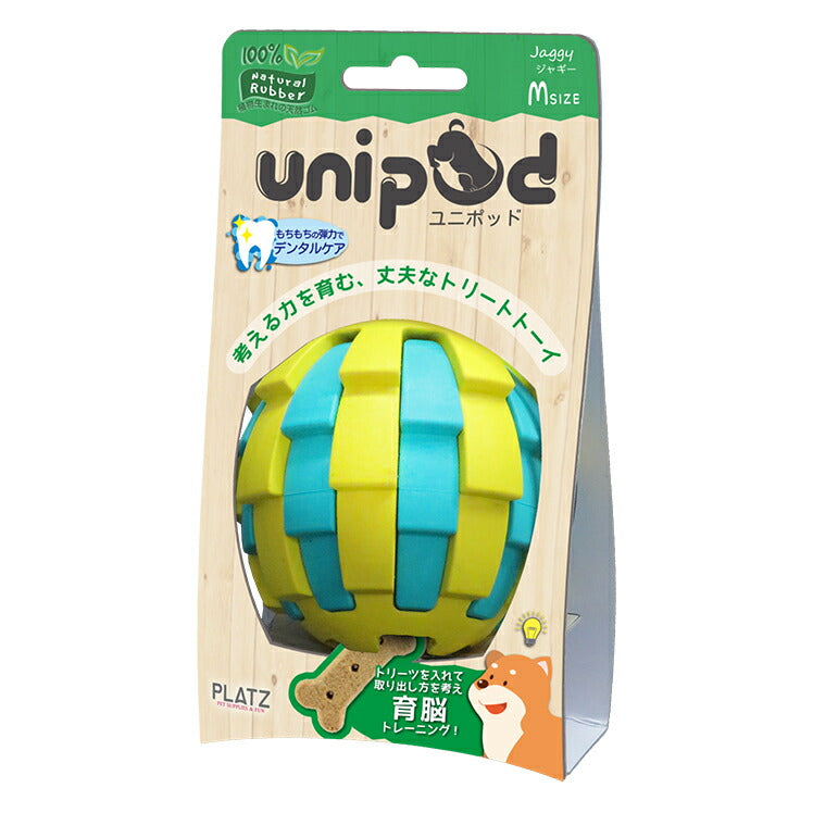 PLATZ ユニポッド unipod ジャギー M グリーン 犬 おもちゃ ボール トリーツトイ 知育トイ デンタルトイ ラバー お手入れ簡単