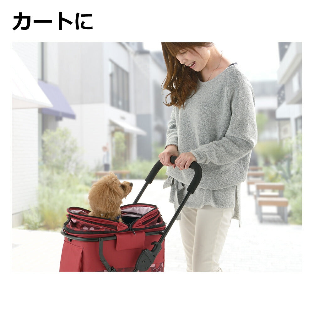 リッチェル Richell ペットカート ミニモ グレー 犬 猫 カート キャリー ゲージ 超小型犬 小型犬 分離式 折りたたみ 3way リード付き