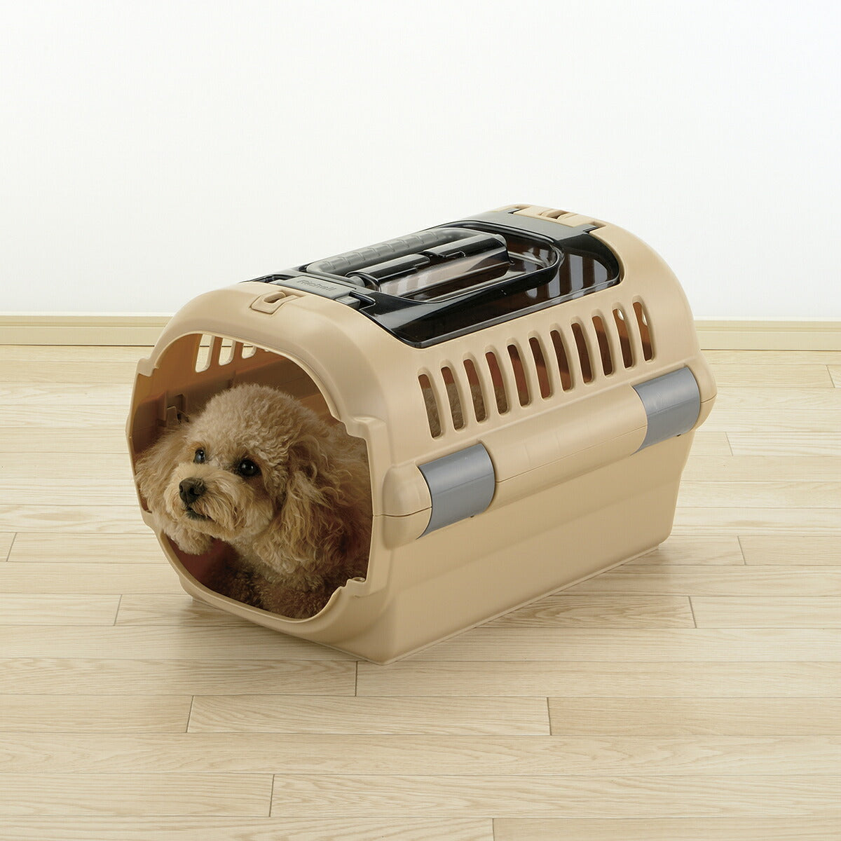 リッチェル Richell キャンピングキャリーファイン ダブルドア S ブラウン 犬 猫 うさぎ ペットキャリー クレート ハウス 超小型犬 小型犬 ハード スモークドア 水洗い可
