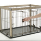 リッチェル Richell アルミフレームペットサークル 90-60 ベージュ 犬 サークル ケージ 屋内 長方形 超小型犬 小型犬 スライド式 ワンタッチロック解除 木目柄