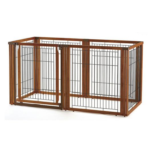 リッチェル Richell ペット用 木製3WAYサークル 6面 90H ブラウン 犬 サークル ゲート 柵 屋内 小型犬 中型犬 大型犬 脱走防止 オートロック 組み立て簡単