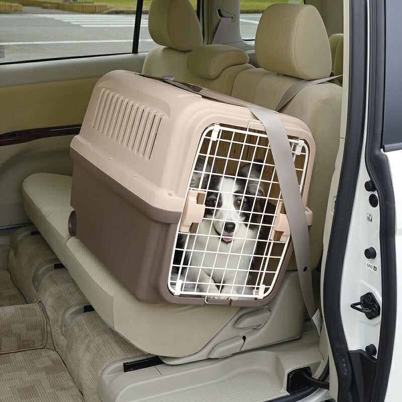 リッチェル Richell キャンピングキャリー L ダークブラウン 犬 ペットキャリー クレート ハウス 中型犬 ハード 水洗い可 キャスター付き おでかけ 車 災害