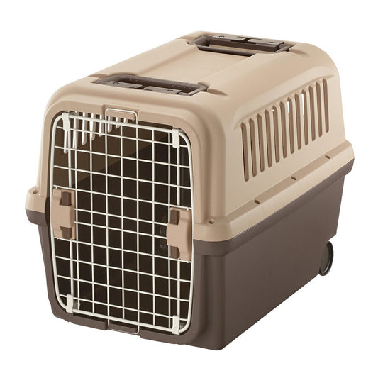 リッチェル Richell キャンピングキャリー L ダークブラウン 犬 ペットキャリー クレート ハウス 中型犬 ハード 水洗い可 キャスター付き おでかけ 車 災害