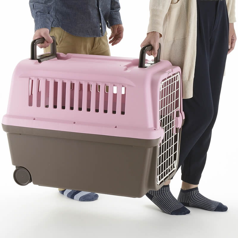リッチェル Richell キャンピングキャリー L ライトピンク 犬 ペットキャリー クレート ハウス 中型犬 ハード 水洗い可 キャスター付き おでかけ 車 災害
