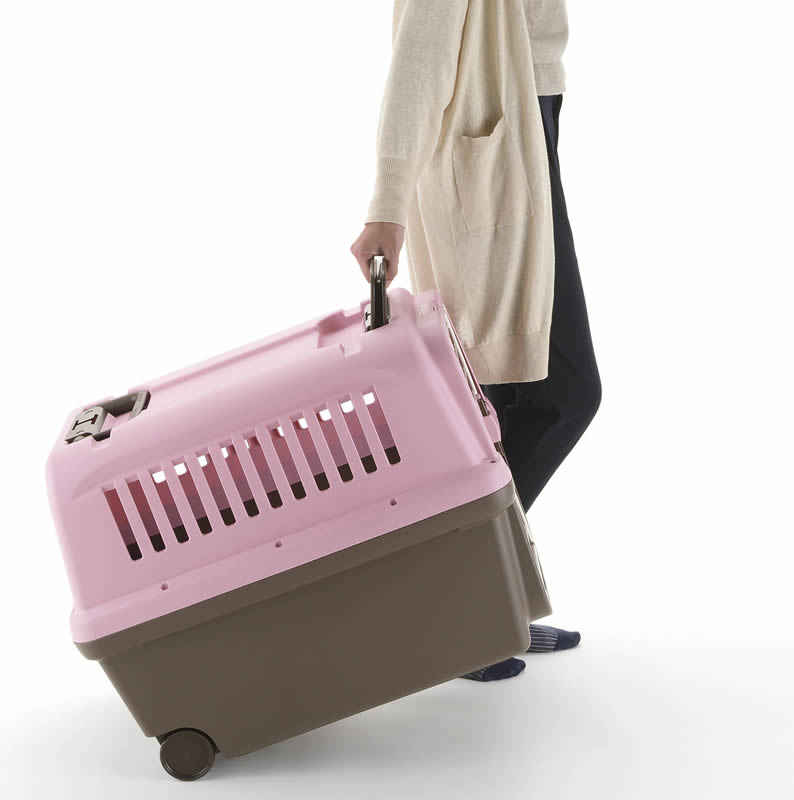 リッチェル Richell キャンピングキャリー L ライトピンク 犬 ペットキャリー クレート ハウス 中型犬 ハード 水洗い可 キャスター付き おでかけ 車 災害