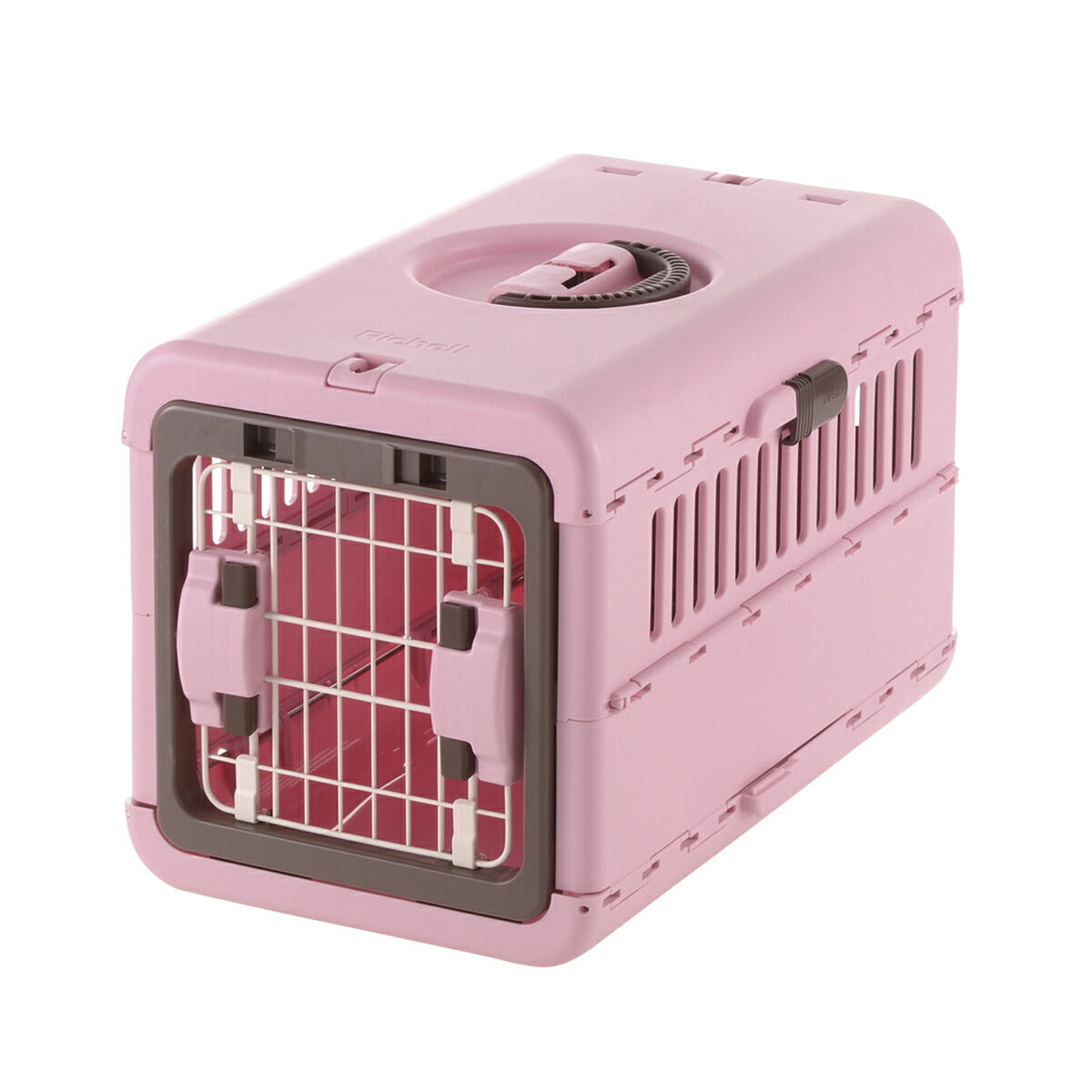 リッチェル Richell キャンピングキャリー 折りたたみ S ライトピンク 犬 猫 うさぎ ペットキャリー クレート ハウス 超小型犬 ハード スリム 水洗い可 おでかけ 車 災害
