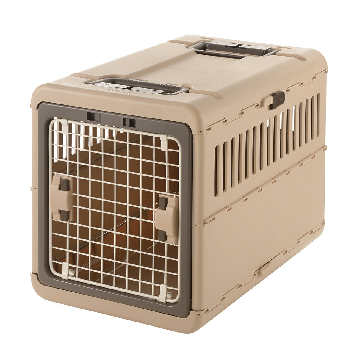 リッチェル Richell キャンピングキャリー 折りたたみ L ダークブラウン 犬 ペットキャリー クレート ハウス 中型犬 ハード スリム 水洗い可 おでかけ 車 災害