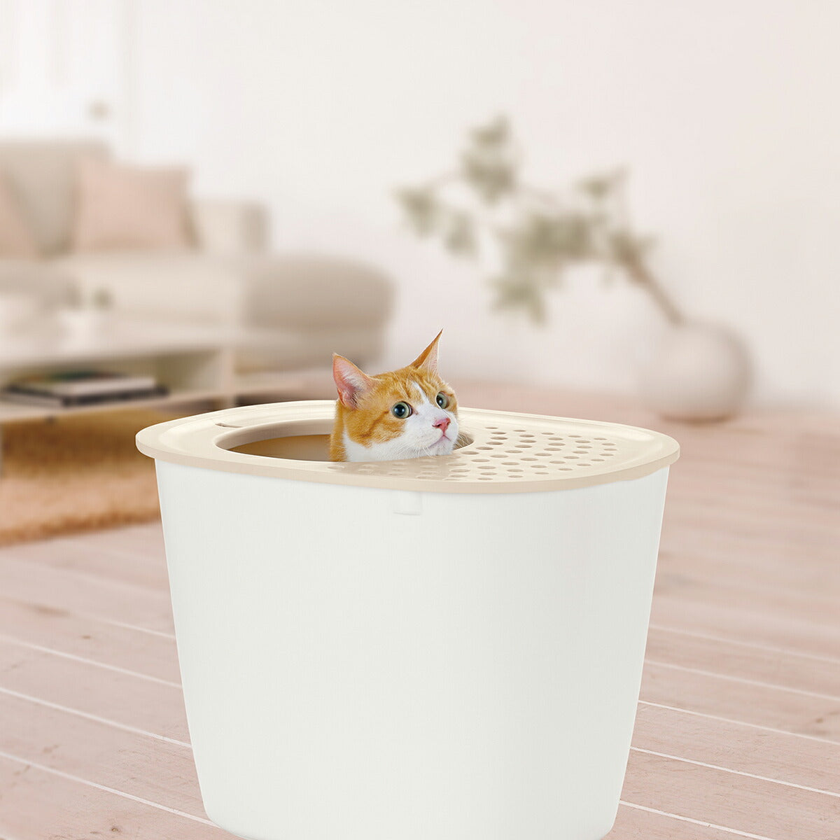 リッチェル Richell ラプレ 砂取りネコトイレ ホワイト 猫用トイレ