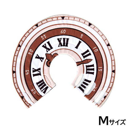Solgra 時計柄 ペリーブカラー M ブラウン エリザベスカラー 犬 猫 ソフト 柔らかい