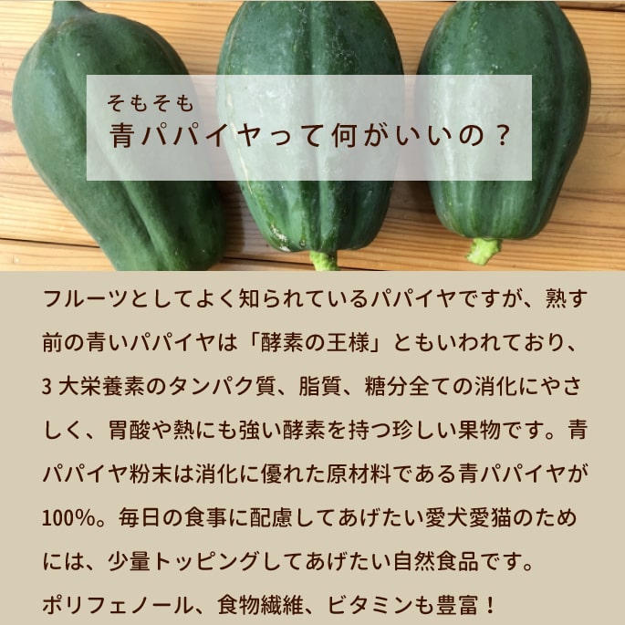 帝塚山ハウンドカム 消化を助ける国産青パパイヤ粉末 60g