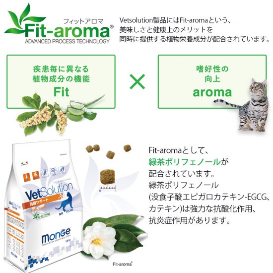 猫用 療法食 Vet Solution ベッツソリューション キャットフード 腎臓サポート 400g 無添加 MONGE（モンジ） グレインフリー 穀物不使用