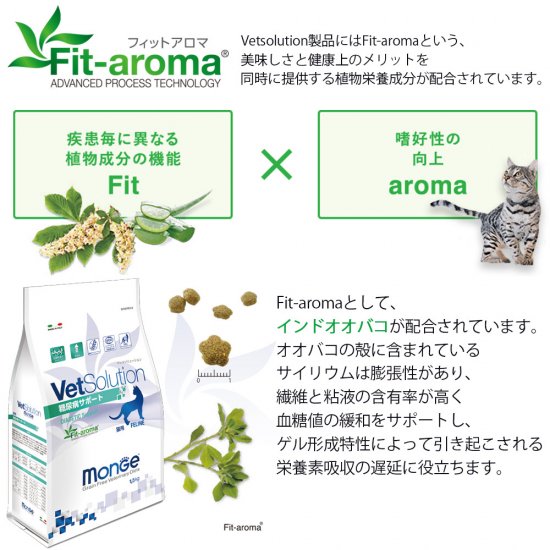 猫用 療法食 Vet Solution ベッツソリューション キャットフード 糖尿病サポート 400g 無添加 MONGE（モンジ） グレインフリー 穀物不使用