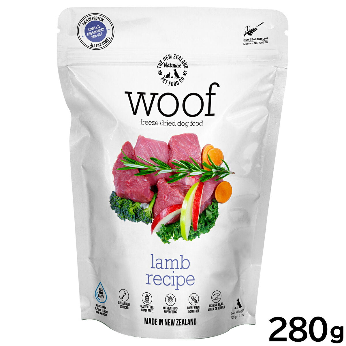 WOOF（ワフ） フリーズドライ ドッグフード ラム 280g【送料無料】 犬 ごはん 無添加