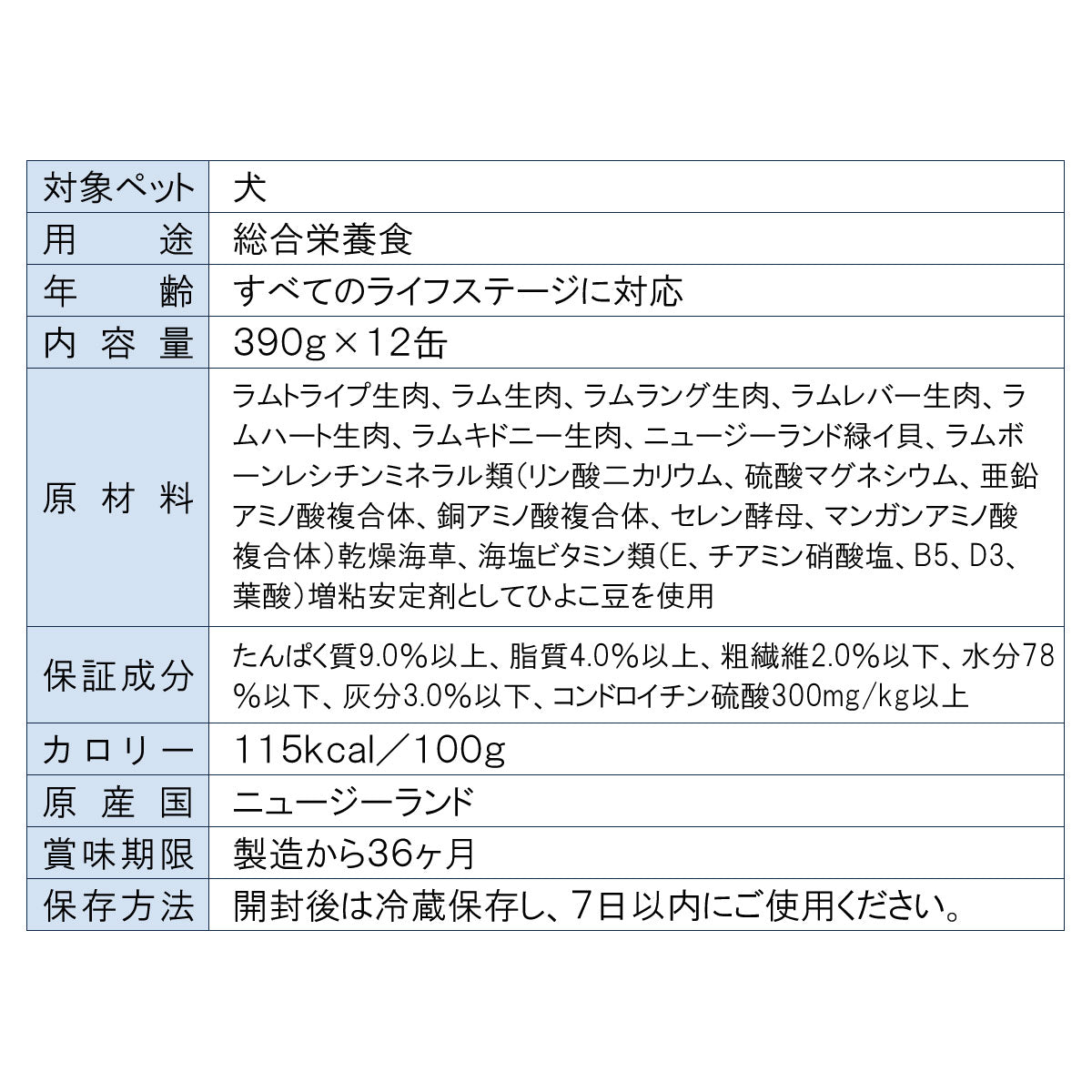 ジウィ ZIWI ドッグフード ドッグ缶 トライプ＆ラム 390g×12缶【送料無料】 正規品 無添加 ジウィピーク