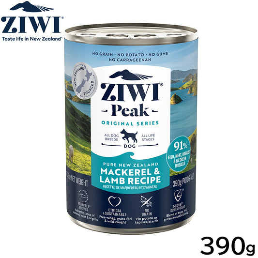 ジウィ ZIWI ドッグフード ドッグ缶 マッカロー&ラム 390g 正規品 無添加 ジウィピーク