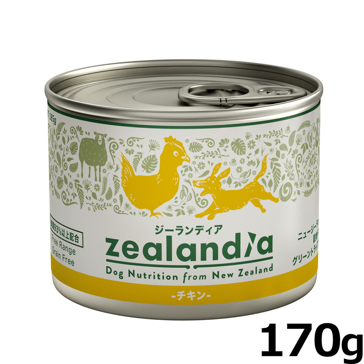 ジーランディア ドッグフード グレインフリー ウェットフード チキン 170g 缶詰 無添加 穀物不使用 グレインフリー