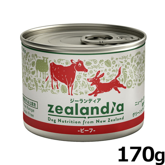 ジーランディア ドッグフード グレインフリー ウェットフード ビーフ 170g 缶詰 無添加 穀物不使用 グレインフリー